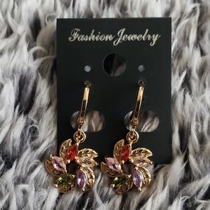 18K Yellow gold-filled multicolor topaz earrings